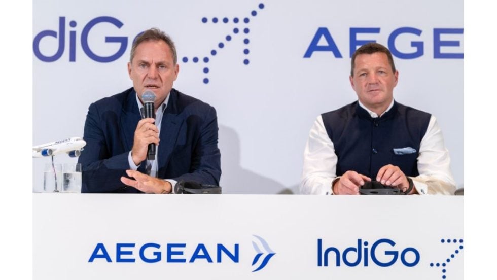Mr Vassilakis, Chairman of AEGEAN, Pieter Elbers, CEO of IndiGo (L-R)_photo 1